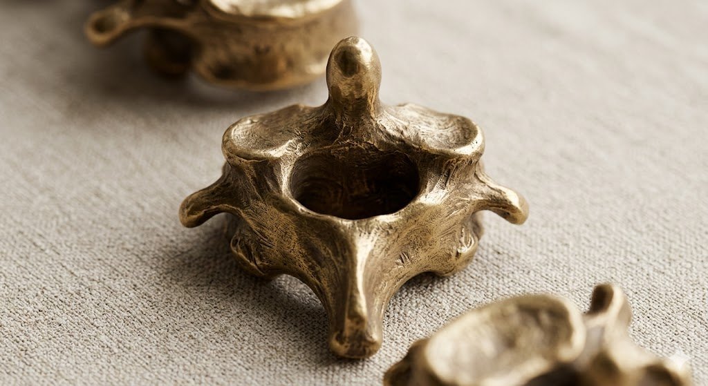 6ack6one Brass Vertebra Keychain